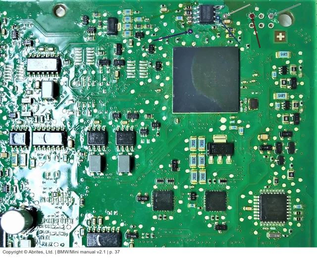 FEM / BDC EEPROM connection example from Abrites BMW/Mini manual page 37