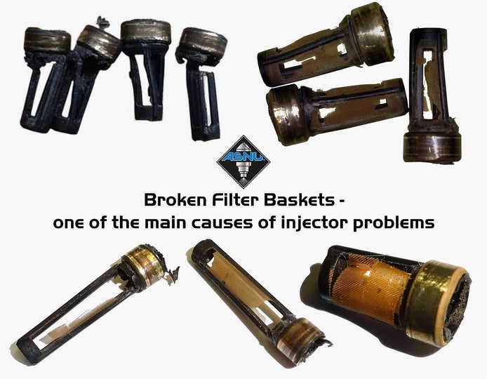 Failed VW GDI injector basket filter