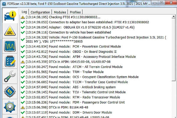 Module communication during an immobiliser and starting-fault investigation