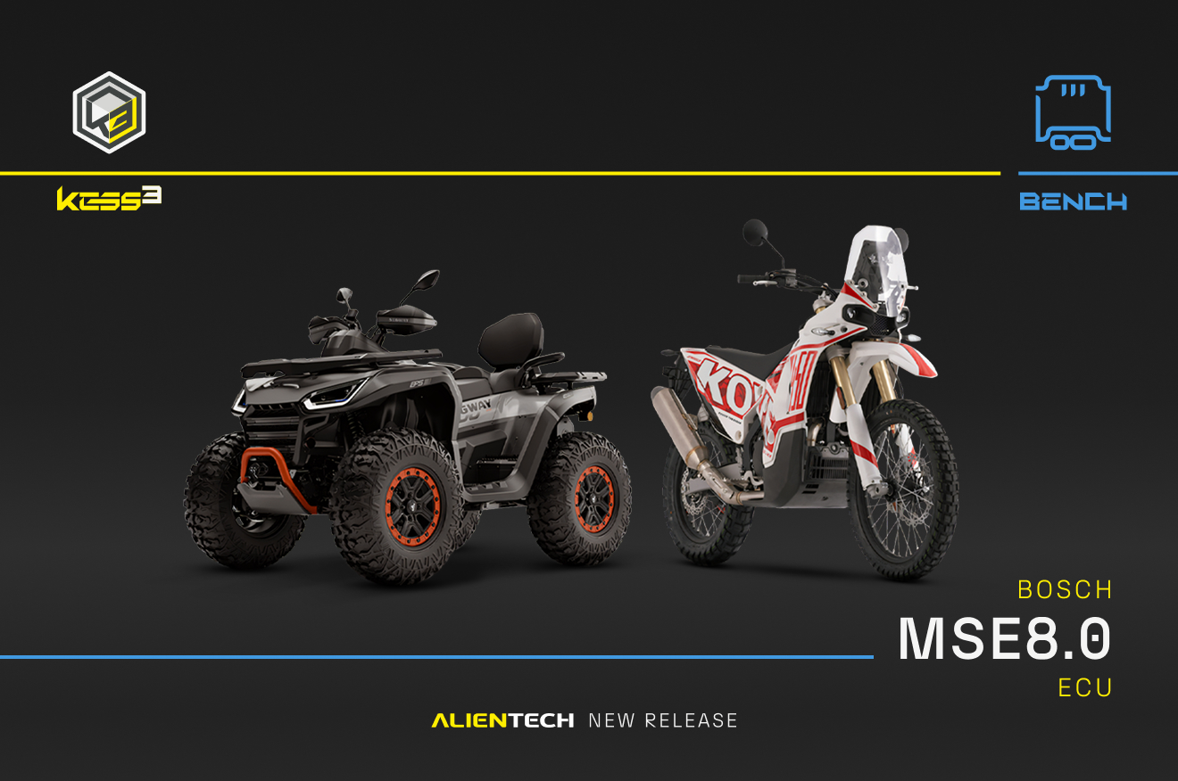 New BENCH protocol for Bosch MSE8.0 ECUs – motorcycles and ATVs added to our tuning support checks