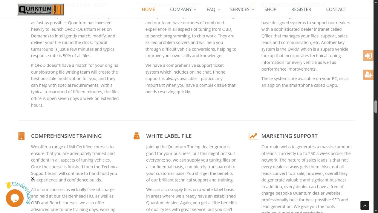 Quantum dealer platform explaining automated and manually processed tuning files